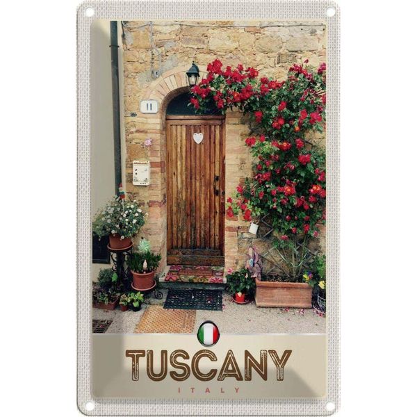 Vianmo Insegna Di Latta 18X12 Cm Toskana Italien Natur Blumen TüR-image