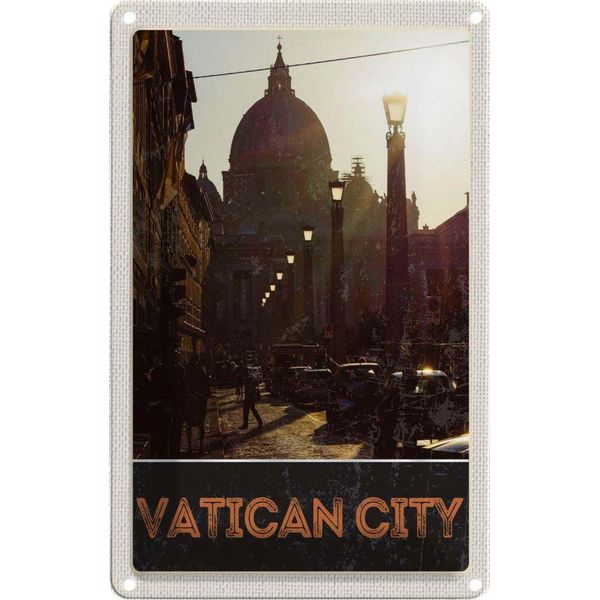 Vianmo Insegna Di Latta 18X12 Cm Vatikan City Kirche-image