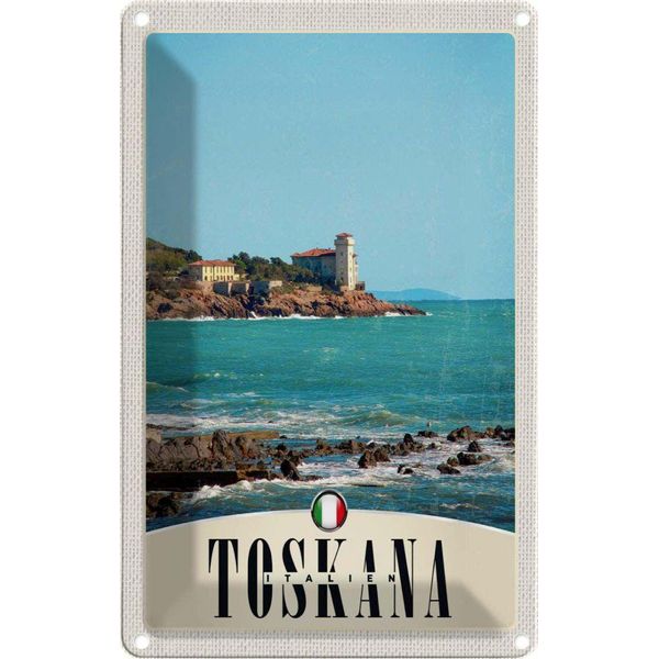Vianmo Insegna Di Latta 18X12 Cm Toskana Italien HäUser Meer-image