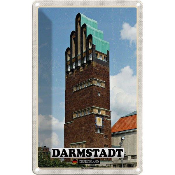 Vianmo Insegna Di Latta 18X12 Cm Darmstadt Hochzeitsturm-image