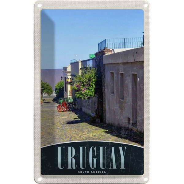 Vianmo Insegna Di Latta 18X12 Cm Uruguay SüD Amerika Stadt-image