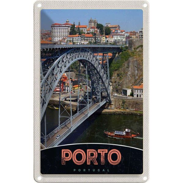 Vianmo Insegna Di Latta 30X20 Cm Porto Portugal Europa BrüCke-image