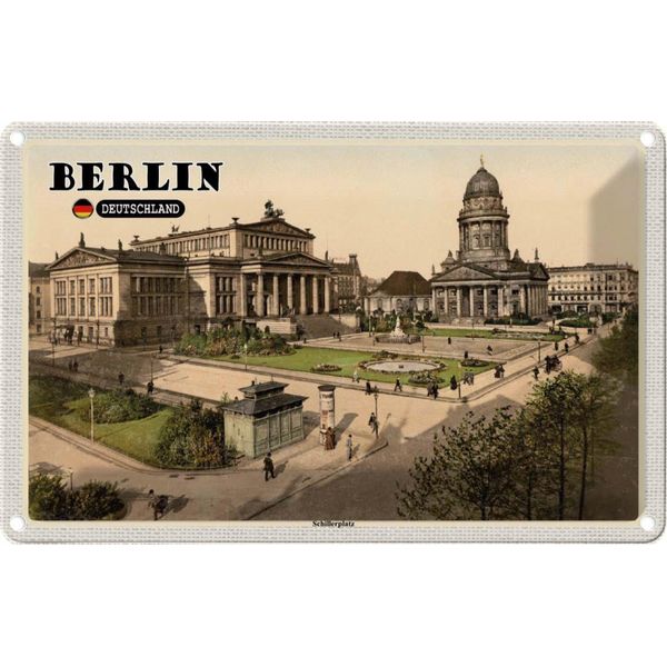 Vianmo Insegna Di Latta 20X30 Cm Berlin Schillerplatz Architektur-image