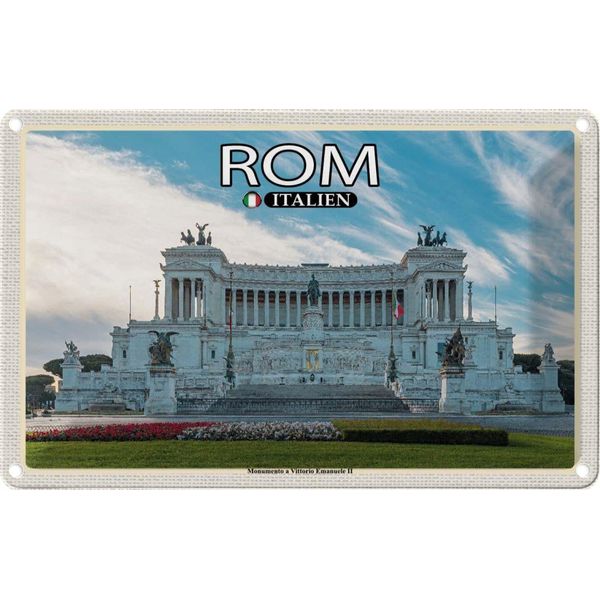 Vianmo Insegna Di Latta 12X18 Cm Rom Monumento Vittorio Emanuele Ii-image