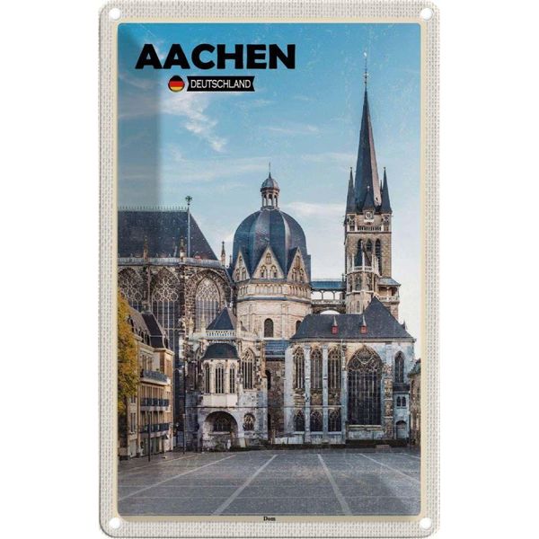 Vianmo Insegna Di Latta 30X20 Cm Aachen Deutschland Dom Architektur-image