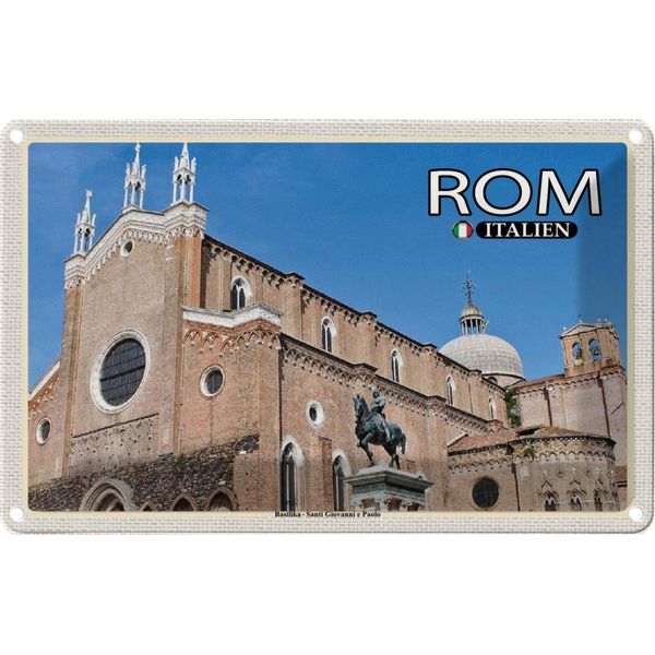 Vianmo Insegna Di Latta 20X30 Cm Rom Basilika Santi Giovanni E Paolo-image