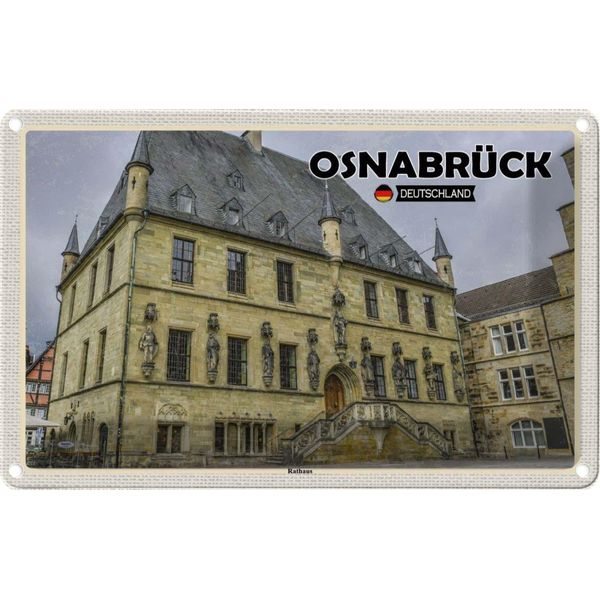 Vianmo Insegna Di Latta 12X18 Cm OsnabrüCk Rathaus-image