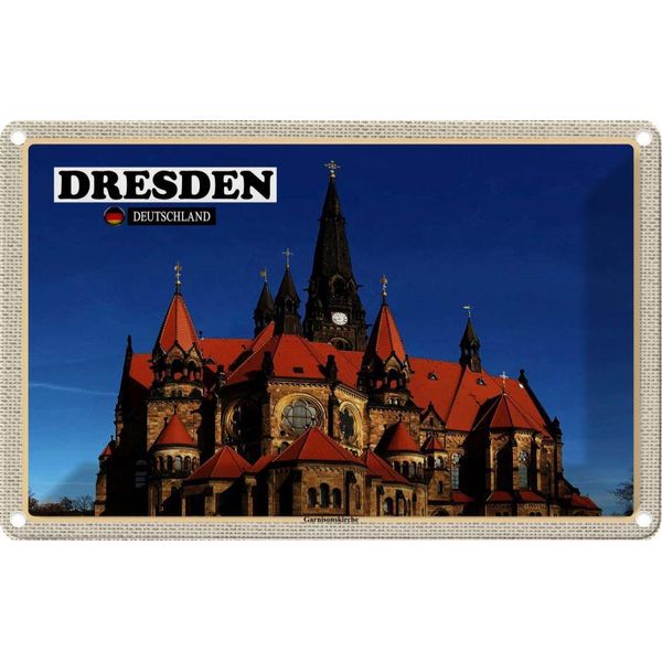 Vianmo Insegna Di Latta 20X30 Cm Dresden Deutschland Ganisonskirche-image