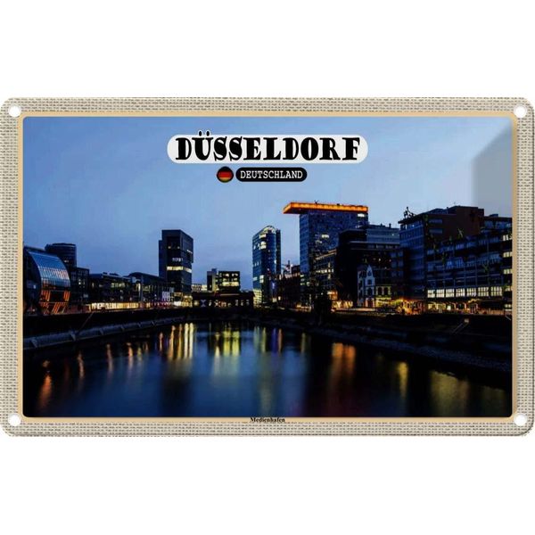 Vianmo Insegna Di Latta 20X30 Cm DüSseldorf Medienhafen Baukunst-image