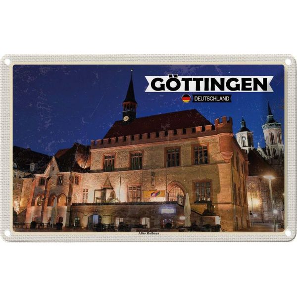 Vianmo Insegna Di Latta 12X18 Cm GöTtingen Altes Rathaus-image
