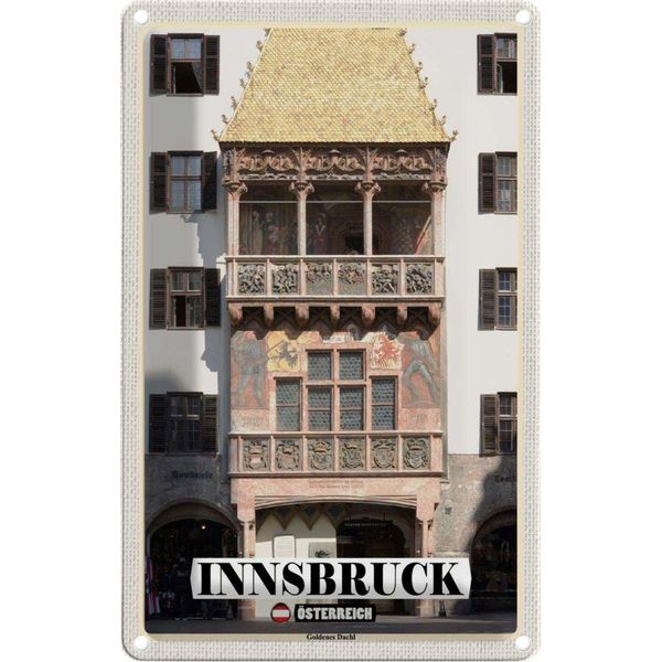 Vianmo Insegna Di Latta 30X20 Cm Innsbruck ÖSterreich Goldenes Dachl-image