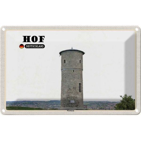 Vianmo Insegna Di Latta 12X18 Cm Hof Wartturm SehenswüRdigkeit-image