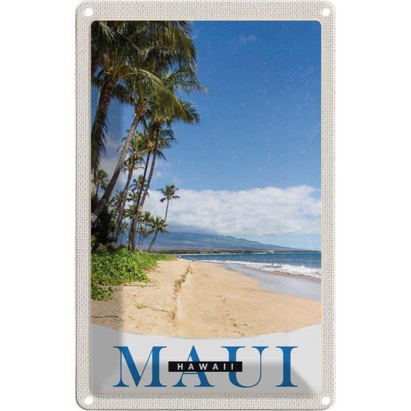 Vianmo Insegna Di Latta 30X20 Cm Maui Hawaii Insel Strand Wellen-image