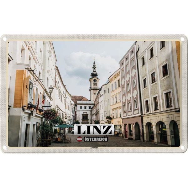 Vianmo Insegna Di Latta 20X30 Cm Linz ÖSterreich Altstadt Kirche-image