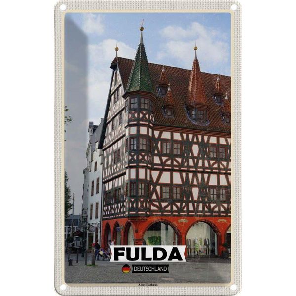Vianmo Insegna Di Latta 18X12 Cm Fulda Altes Rathaus-image
