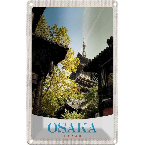 Vianmo Insegna Di Latta 18X12 Cm Osaka Japan Asien HäUser Stadt-image