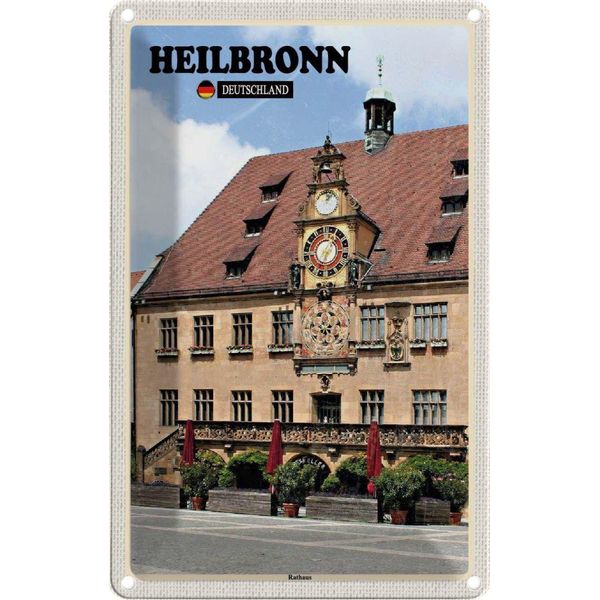 Vianmo Insegna Di Latta 30X20 Cm Heilbronn Rathaus Altstadt-image