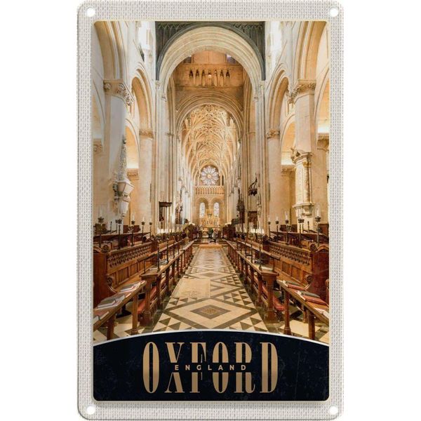 Vianmo Insegna Di Latta 30X20 Cm Oxford England Europa Kirche Innen-image