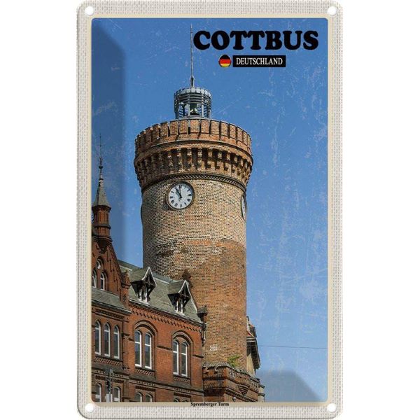 Vianmo Insegna Di Latta 30X20 Cm Cottbus Spremberger Turm-image