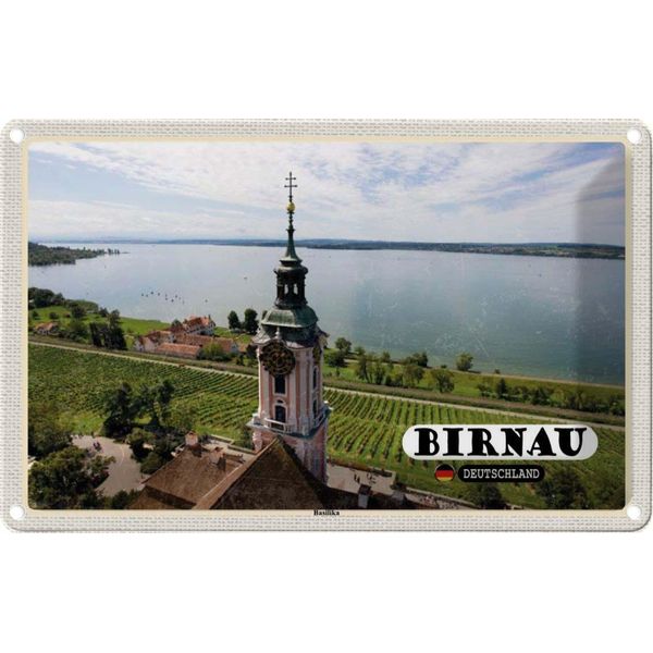 Vianmo Insegna Di Latta 12X18 Cm Birnau Basilika Kirche Natur-image