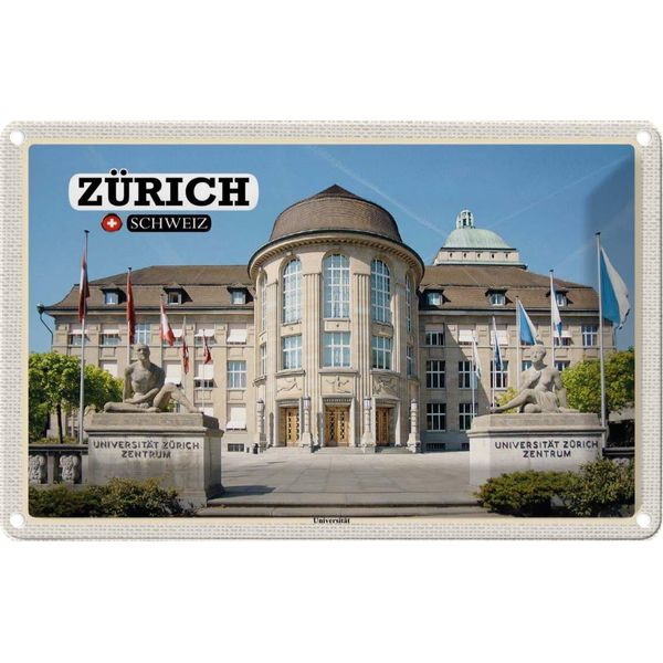 Vianmo Insegna Di Latta 12X18 Cm ZüRich Schweiz UniversitäT Zentrum-image