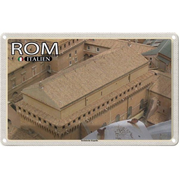Vianmo Insegna Di Latta 12X18 Cm Rom Italien Sixtinische Kapelle-image