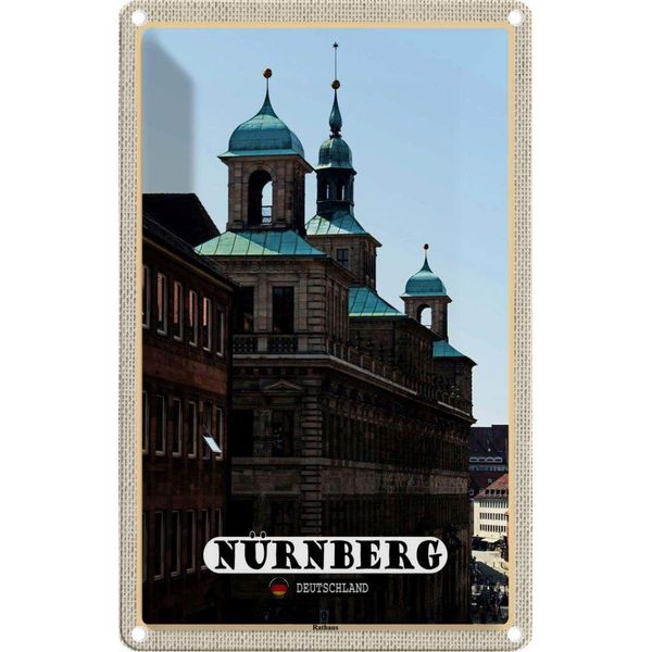Vianmo Insegna Di Latta 18X12 Cm NüRnberg Rathaus GebäUde-image