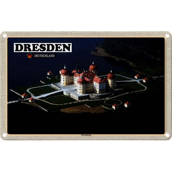 Vianmo Insegna Di Latta 12X18 Cm Dresden Moritzburg-image
