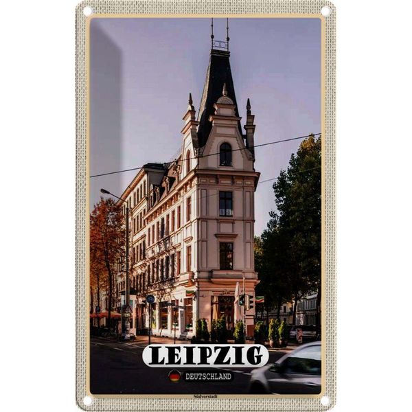 Vianmo Insegna Di Latta 18X12 Cm Leipzig SüDvorstadt GebäUde-image