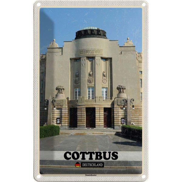 Vianmo Insegna Di Latta 30X20 Cm Cottbus Staatstheater Architektur-image