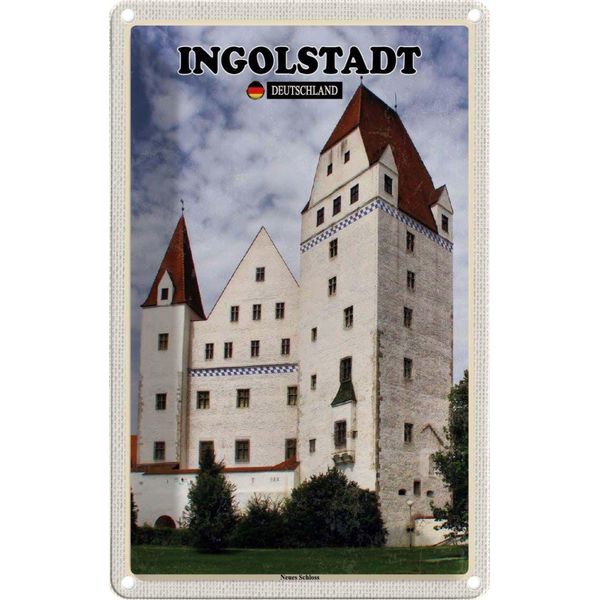 Vianmo Insegna Di Latta 30X20 Cm Ingolstadt Neues Schloss-image