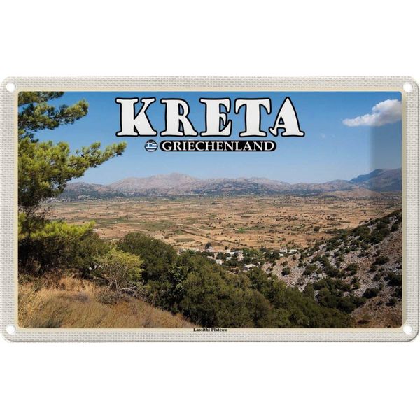 Vianmo Insegna Di Latta 20X30 Cm Kreta Griechenland Lassithi Plateau-image