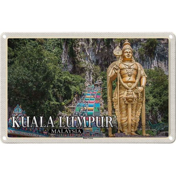 Vianmo Insegna Di Latta 20X30 Cm Kuala Lumpur Malaysia Batu Caves-image