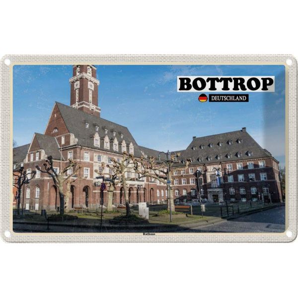 Vianmo Insegna Di Latta 12X18 Cm Bottrop Rathaus-image