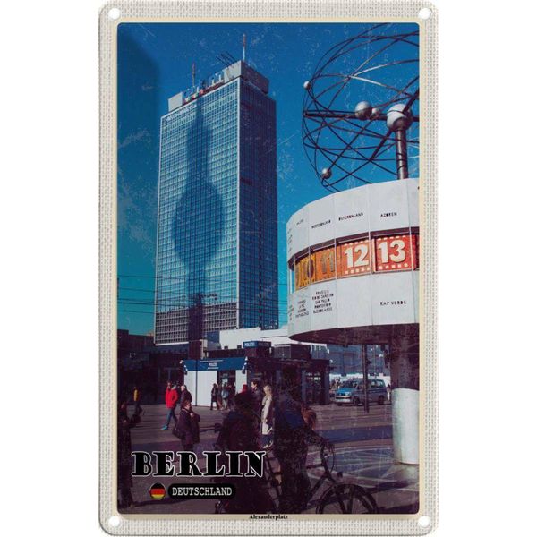 Vianmo Insegna Di Latta 18X12 Cm Berlin Alexanderplatz Hauptstadt-image