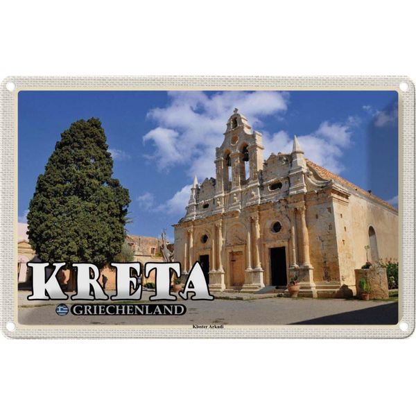 Vianmo Insegna Di Latta 20X30 Cm Kreta Griechenland Kloster Arkadi-image