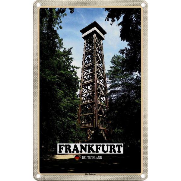 Vianmo Insegna Di Latta 30X20 Cm Frankfurt Deutschland Goetheturm-image