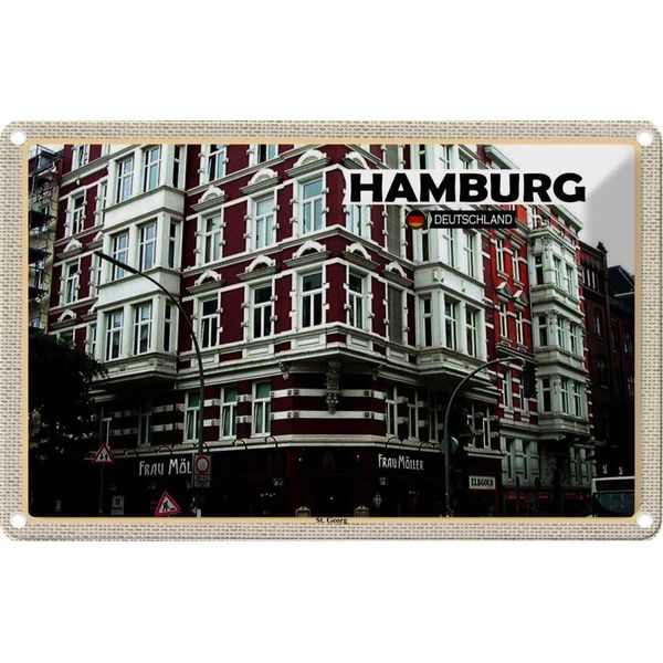 Vianmo Insegna Di Latta 20X30 Cm Hamburg St. Georg Altstadt-image
