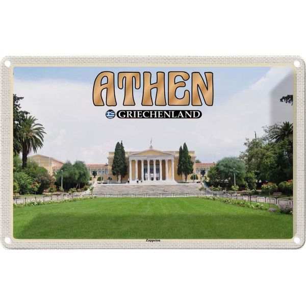 Vianmo Insegna Di Latta 12X18 Cm Athen Griechenland Zappeion Kongress-image