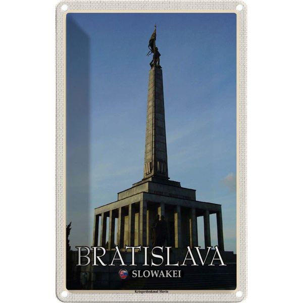 Vianmo Insegna Di Latta 18X12 Cm Bratislava Slowakei Kriegerdenkmal Slavin-image