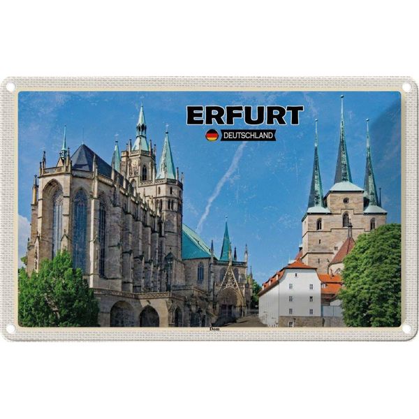 Vianmo Insegna Di Latta 12X18 Cm Erfurt Dom Altstadt-image