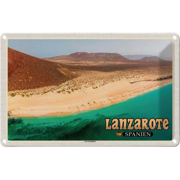 Vianmo Insegna Di Latta 20X30 Cm Lanzarote Spanien La Graciosa Insel-image