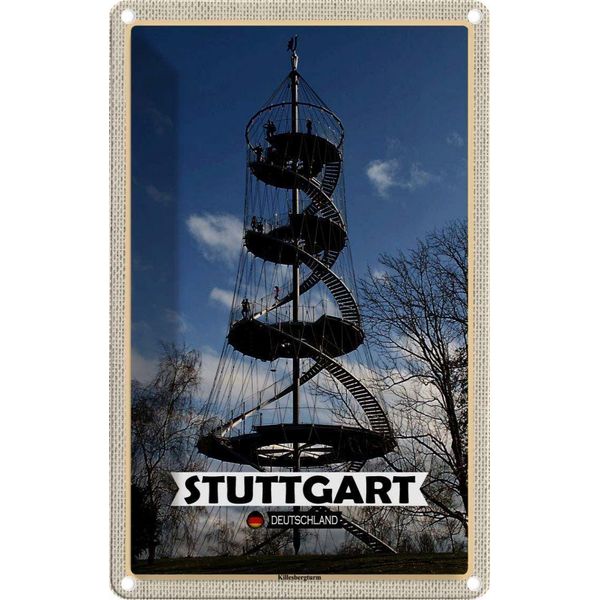 Vianmo Insegna Di Latta 30X20 Cm Stuttgart Killesbergturm Architektur-image