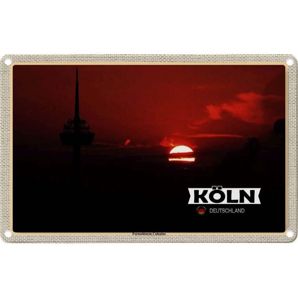 Vianmo Insegna Di Latta 20X30 Cm KöLn Fernsehturm Colonius-image