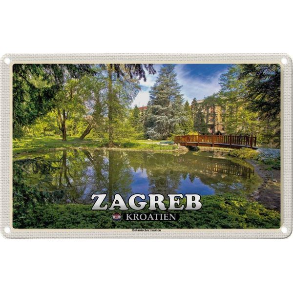 Vianmo Insegna Di Latta 20X30 Cm Zagreb Kroatien Botanischer Garten-image