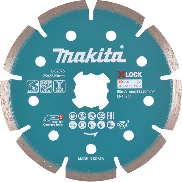 Makita Disco Da Taglio Diamantato 125 Mm 1 Pz. - Calcestruzzo/Granito/Marmo - 2,5 Mm - X-LOCK - 125 Mm-image