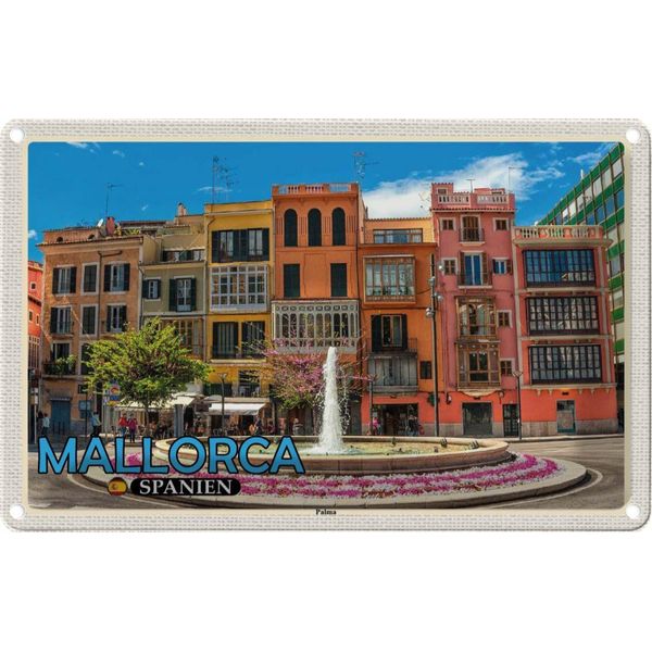 Vianmo Insegna Di Latta 20X30 Cm Mallorca Spanien Palma Brunnen-image