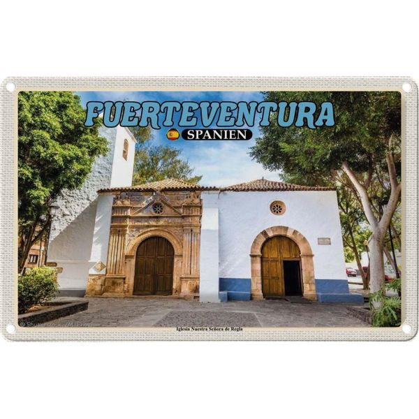 Vianmo Insegna Di Latta 12X18 Cm Fuerteventura Spanien Iglesia Nuestra-image