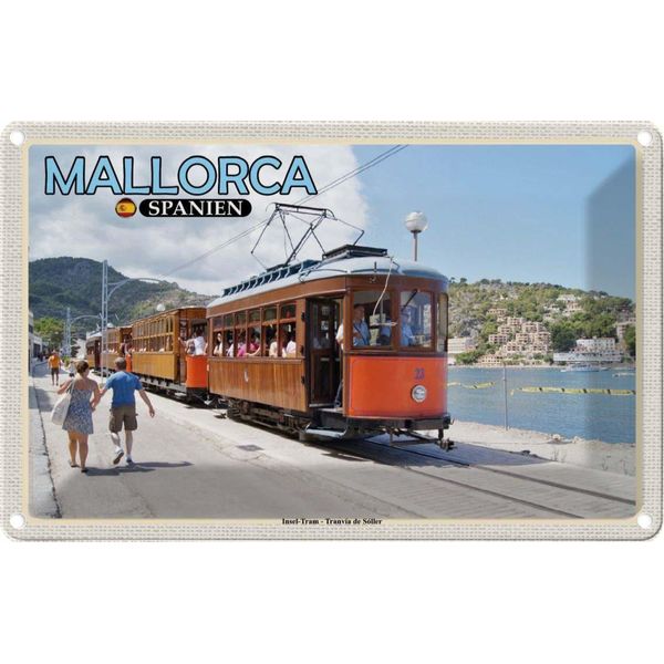 Vianmo Insegna Di Latta 20X30 Cm Mallorca Spanien Insel-Tram-Tranvia-image