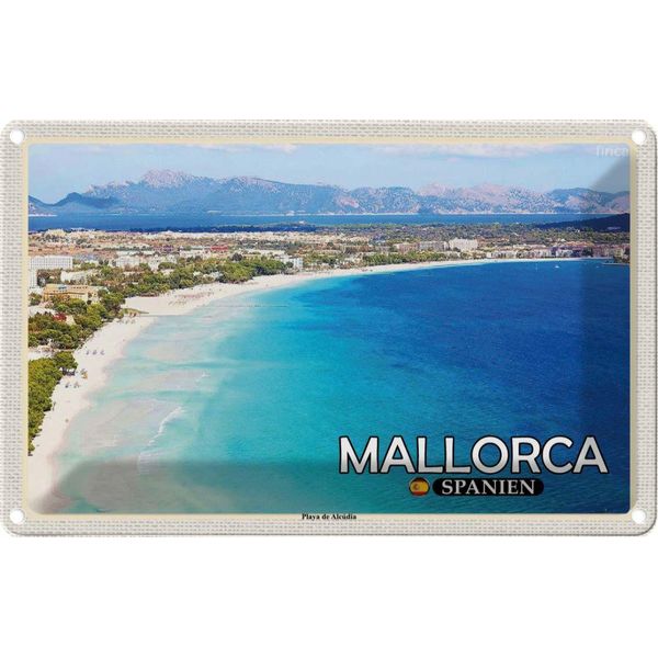 Vianmo Insegna Di Latta 20X30 Cm Mallorca Spanien Playa De AlcúDia Strand-image